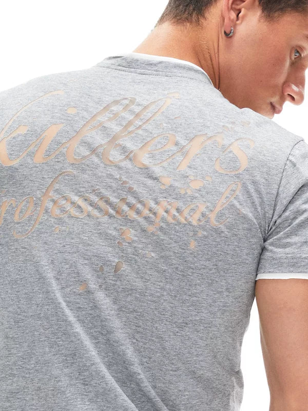 Faux Two-Piece Embroidered Short-Sleeve T-Shirt 3
