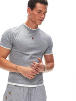 Faux Two-Piece Embroidered Short-Sleeve T-Shirt 5