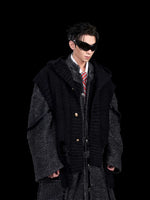 Faux Two-Piece Hooded Knitted Vest 2