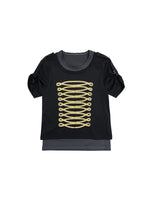 Faux Two-Piece Napoleon Embroidered T-Shirt 5