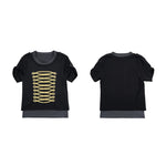 6067556409463,6067556409464,6067556409465,6067556409466, Faux Two-Piece Napoleon Embroidered T-Shirt
