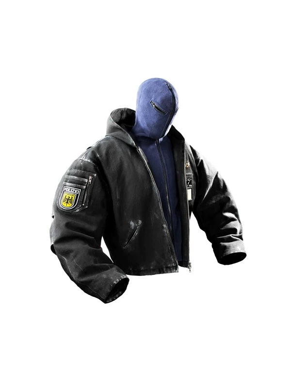Faux Two-Piece Police Patch Jacket 1