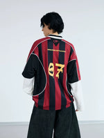 Faux Two-Piece Racing Long-Sleeve T-Shirt 2
