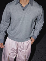 Faux Two-Piece Shirt Collar Knitted Sweater 3