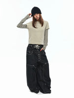 Faux Two-Piece Striped Patchwork Long-Sleeve T-Shirt 5