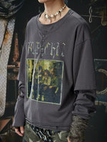 Faux Two-Piece Vintage Graphic Henley T-Shirt 4