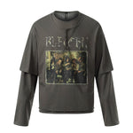 6032815985004,6032815985005,6032815985006,6032815985007, Faux Two-Piece Vintage Graphic Henley T-Shirt