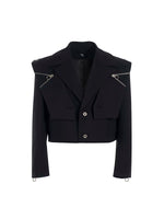 Faux Two-Piece Zipper Detail Crop Jacket 5
