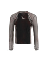 Fitted Mesh Patchwork Long-Sleeve T-Shirt 5