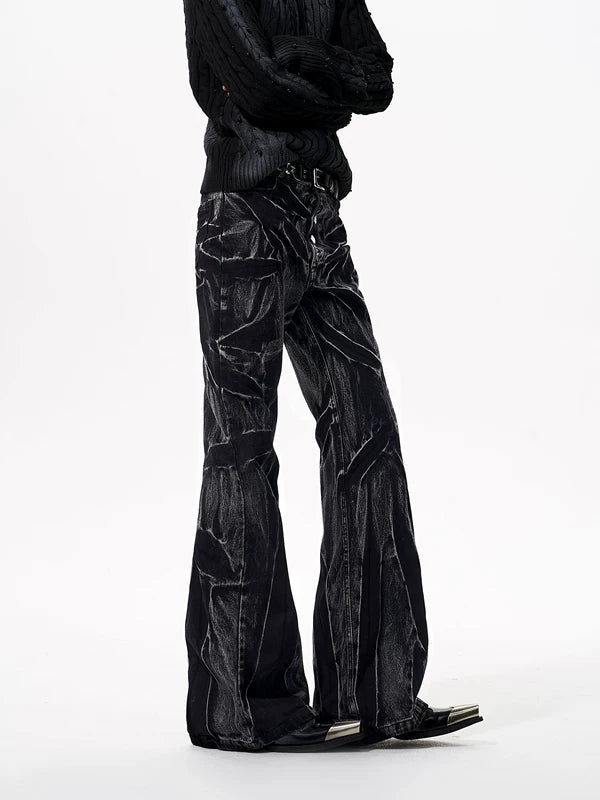 Five-Button Distressed Flare Jeans 4