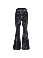 Five-Button Distressed Flare Jeans 5