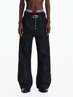 Five-Button Selvedge Raw Denim Loose Pants 1