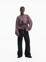 Five-Button Selvedge Raw Denim Loose Pants 5