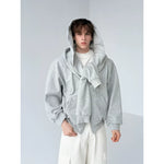 Fleece Faux Layered Zip Up Hoodie 2
