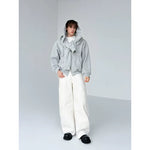 Fleece Faux Layered Zip Up Hoodie 4