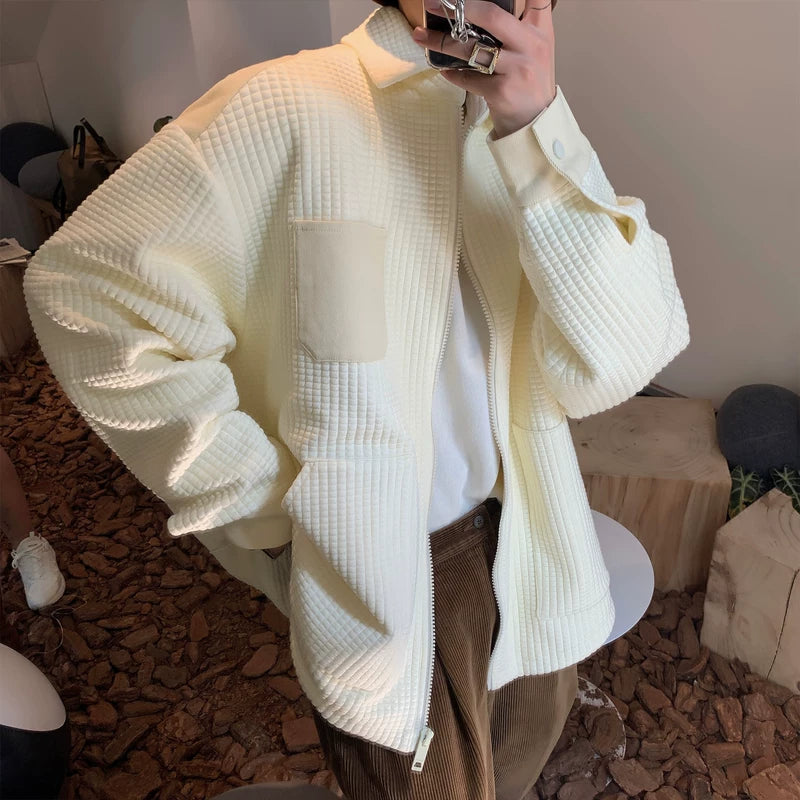Fleece-Lined Waffle Knit Zip Jacket 2