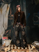 Flocked Retro Slim Fit Rivet Jacket 4