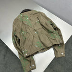 Floral Embroidered Denim Jacket with Leather Collar 3