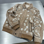 Floral Embroidered Suede Sheepskin Jacket 3