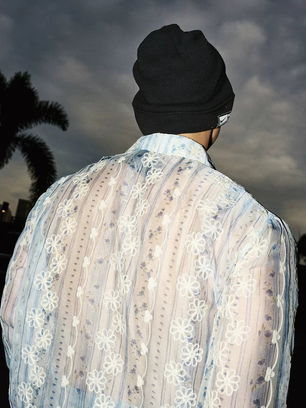 Floral Sheer Long-Sleeve Shirt 4