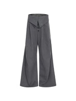 Foldable Waistband Striped Wide Leg Pants 5
