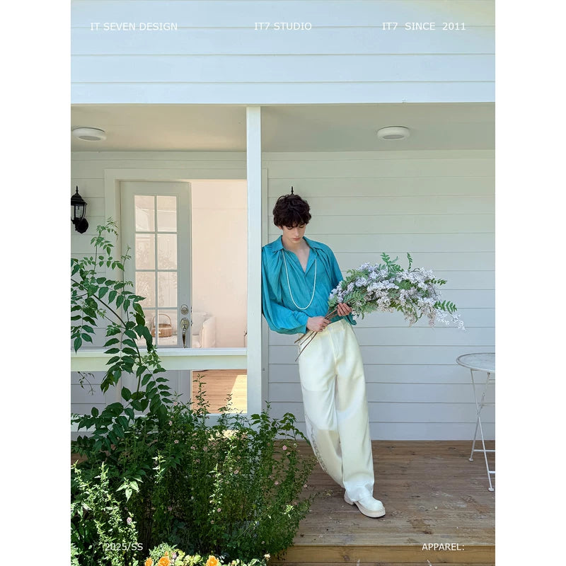 French-Style Long-Sleeve Button Front Shirt 1