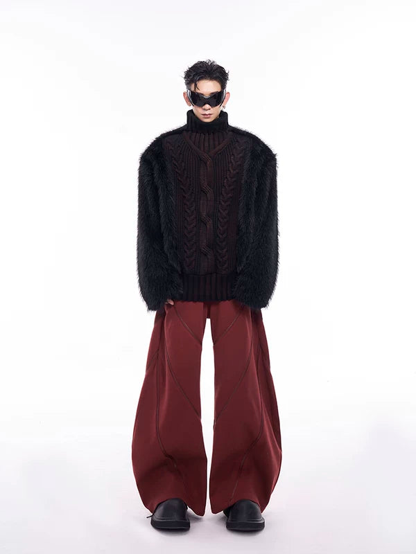 Fur-Trimmed Turtleneck Sweater 3