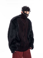 Fur-Trimmed Turtleneck Sweater 4