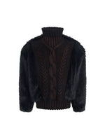 Fur-Trimmed Turtleneck Sweater 5