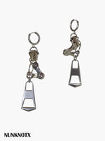 Futuristic Clip-On Chain Earrings 5