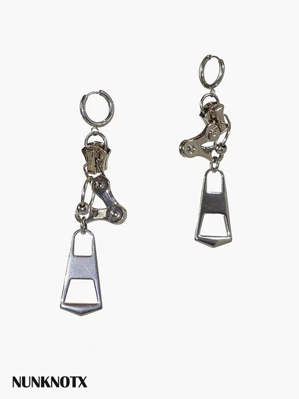 Futuristic Clip-On Chain Earrings 5
