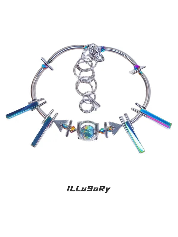Futuristic Geometric Choker Necklace 1