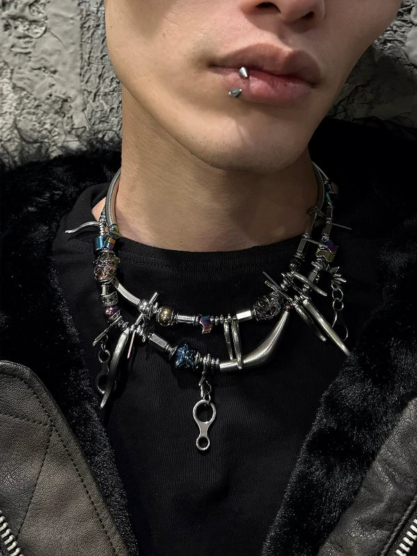 Futuristic Multi-Layered Statement Choker Necklace 2