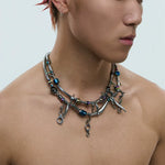 5764902648140, Futuristic Multi-Layered Statement Choker Necklace