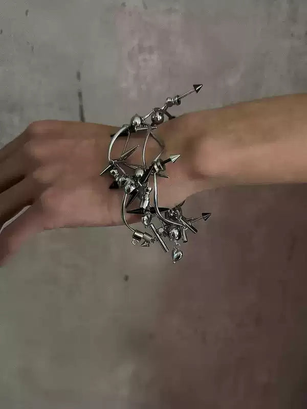Futuristic Punk Hollow-Out Spike Bracelet 1