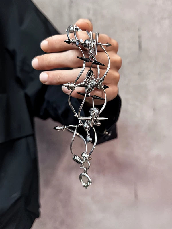 Futuristic Punk Hollow-Out Spike Bracelet 3