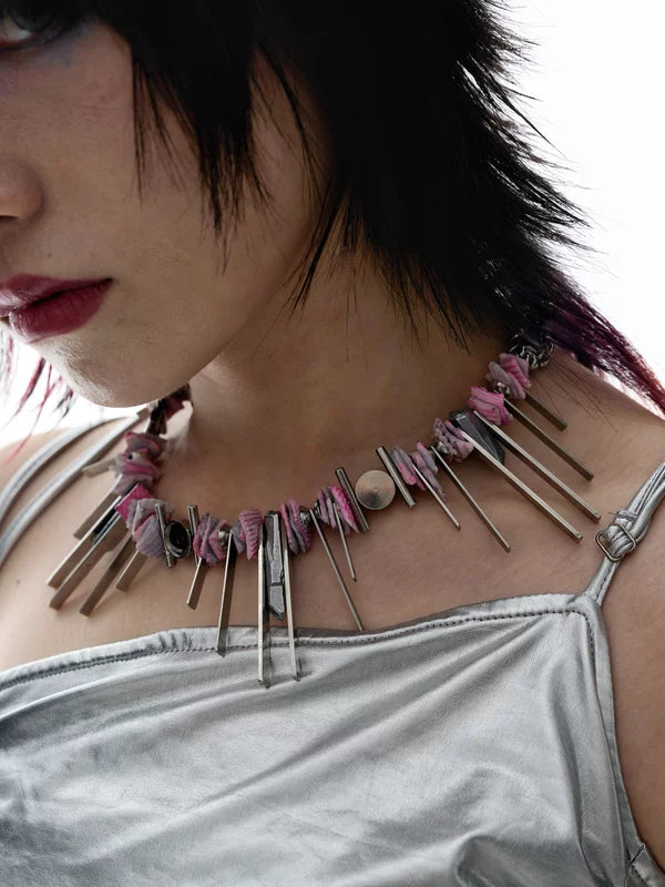 Futuristic Seashell Beaded Necklace 2