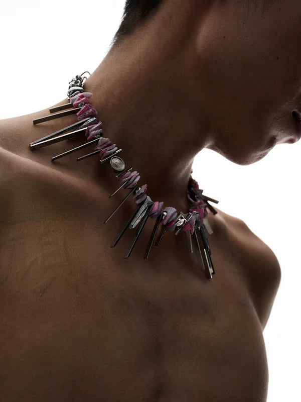 5607263459835, Futuristic Seashell Beaded Necklace