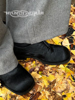 Genuine Leather Horse Hair Derby Shoes 2