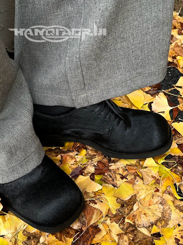 Genuine Leather Horse Hair Derby Shoes 2