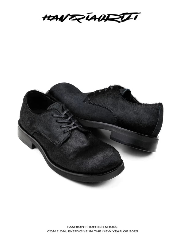 Genuine Leather Horse Hair Derby Shoes 5