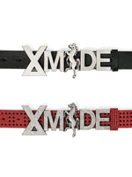 Genuine Leather Pants Belt with Logo Buckle 2
