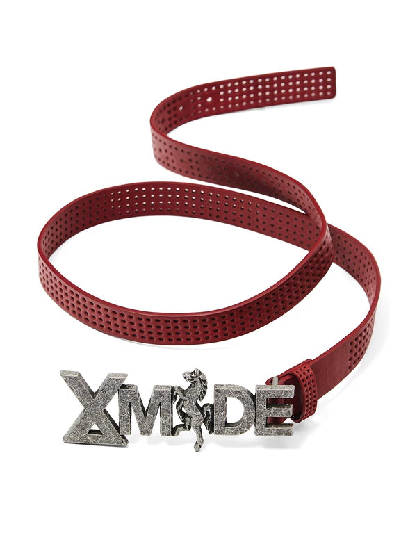 5968958371234, Genuine Leather Pants Belt with Logo Buckle