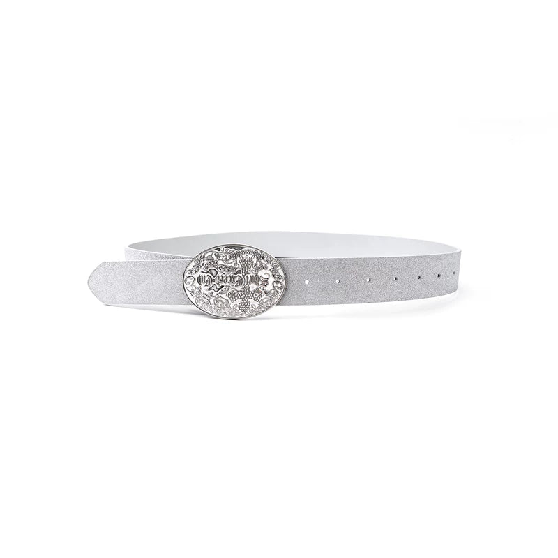 6236753859850, Genuine Leather Rhinestone Cross Belt