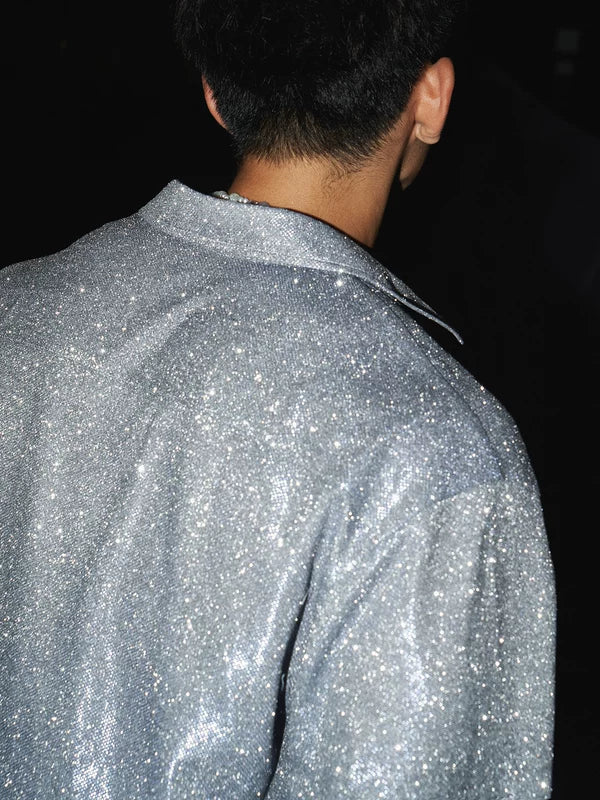 Glitter Button-Down Long Sleeve Shirt 3