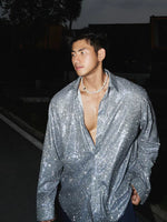 Glitter Button-Down Long Sleeve Shirt 4