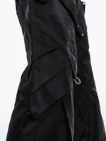 Glossy Deconstructed Flared Pants With Buckles 4