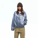 6026912764090,6026912764091,6026912764092, Glossy Nylon Embroidered Patch Bomber Jacket