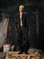Glossy Wide Leg Multi-Button Pants 5