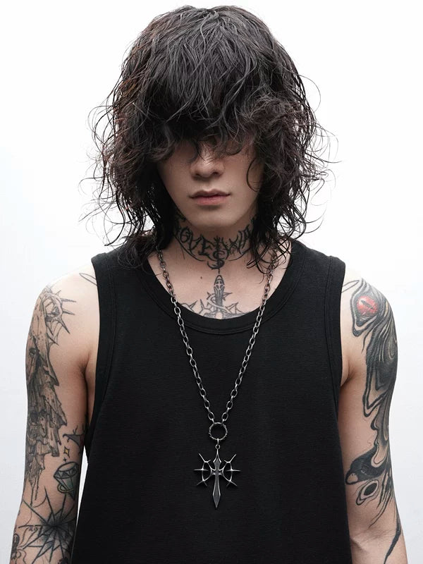 ,6234014618884, Gothic Cross Pendant Necklace